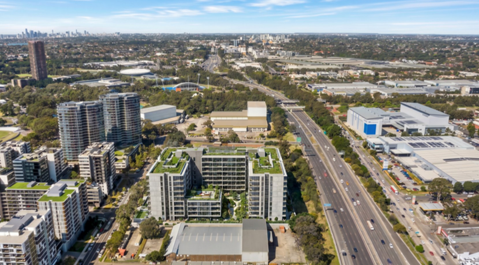 Aerial visualised as a residential development