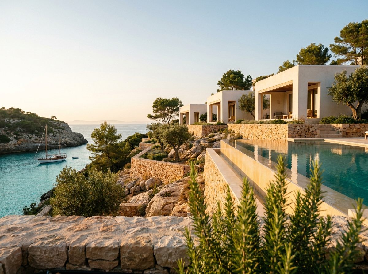 Cala Serena Villas — whitewashed villa above a turquoise Mediterranean cove