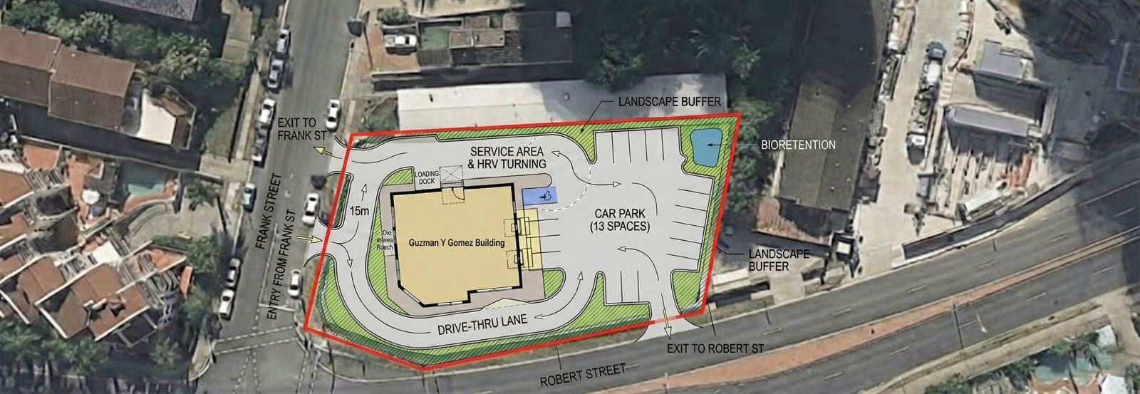 Option B annotated site plan