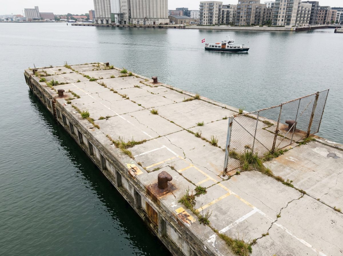 Development options study — locked aerial frame of the Nordhavn pier