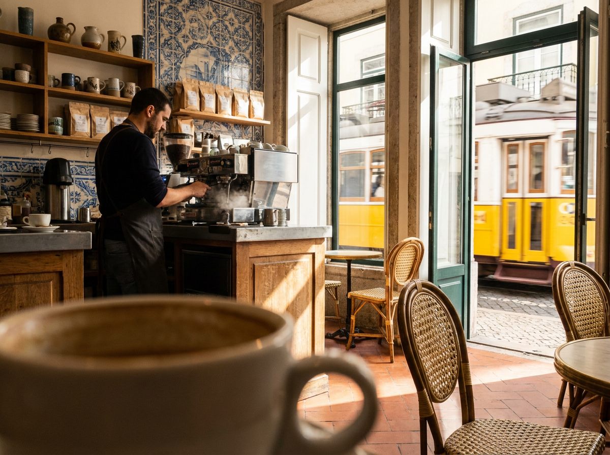 Botanica Café — azulejo-tiled specialty coffee fit-out
