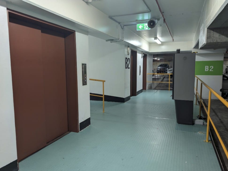 Basement lift lobby — existing condition