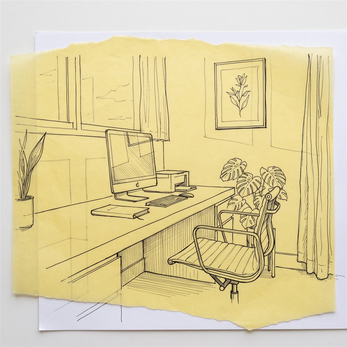 Marker sketch of a consult room